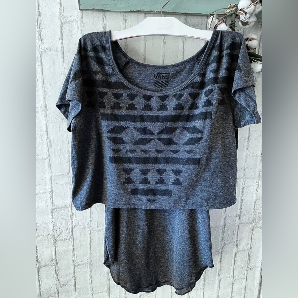 Women’s VANS Geometric Double Layer Top sz L NEW